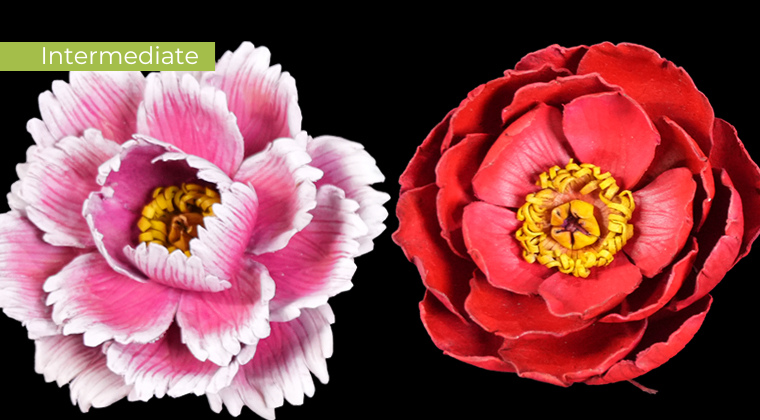 3D Leather Peony