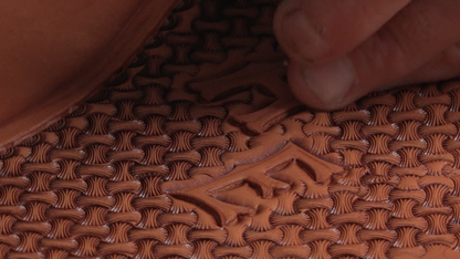 Floral Tooled and Stamped Holster for a Revolver
