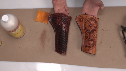 Floral Tooled and Stamped Holster for a Revolver
