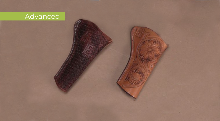 Floral Tooled and Stamped Holster for a Revolver