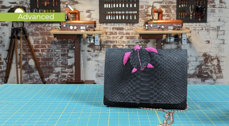 Design a luxury python handbag with confidence