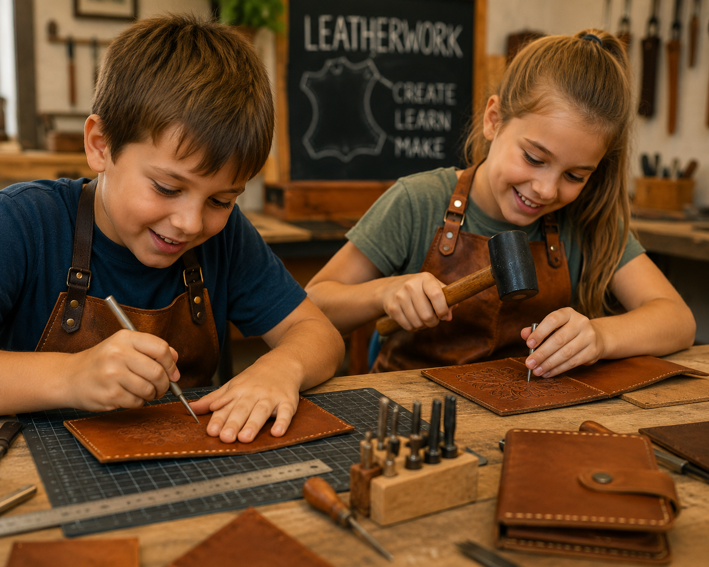 Kids Learning Leather with Sheryl Katzke