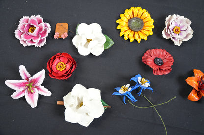 Layering and Coloring Leather to make a Peony Flower