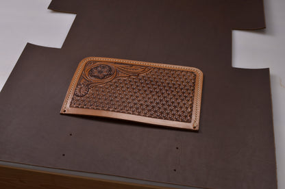 DIY Leather Tote with a Tooled Front Pocket