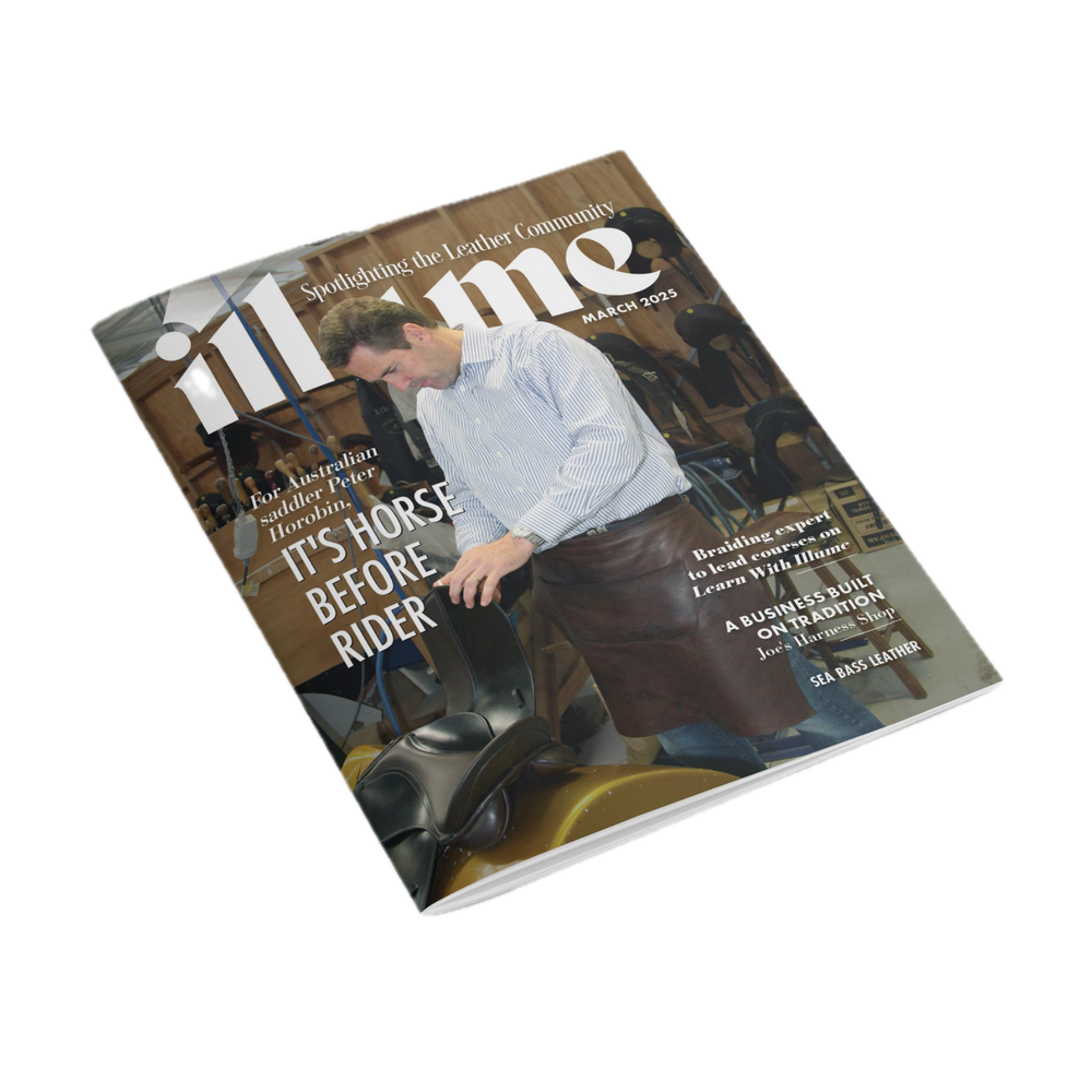 Illume Magazine leathercrafters journal physical print on a transparent background, for readers looking to improve their leatherworking and leathercraft skills