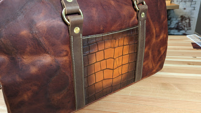 Make a Leather Overnight Bag with Alligator Pocket