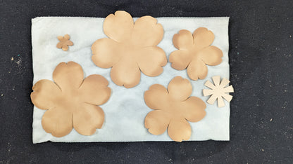 Layering and Coloring Leather to make a Peony Flower