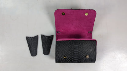 Design a luxury python handbag with confidence
