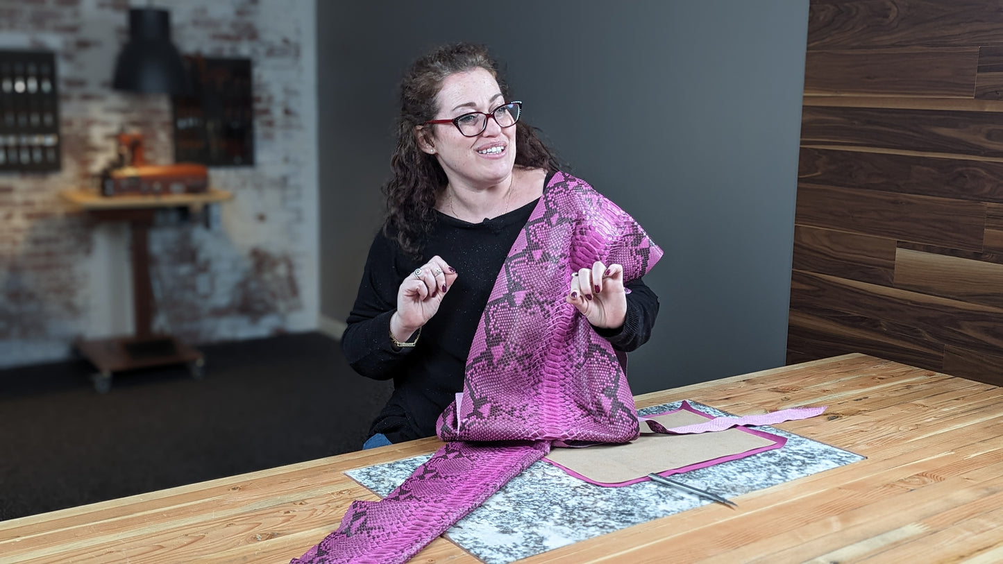 Design a luxury python handbag with confidence