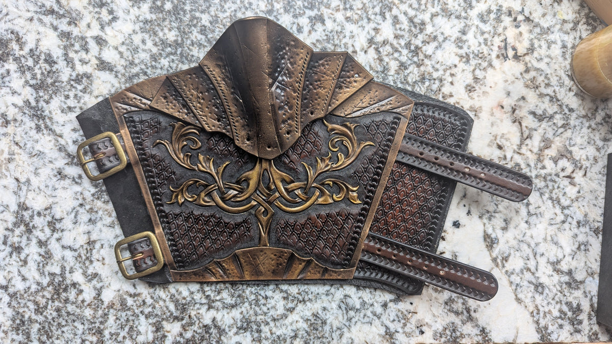 Create a stunning pair of leather bracers—even as a beginner