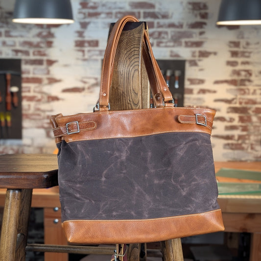 A Tote Bag of Canvas and Leather with Aaron Heizer