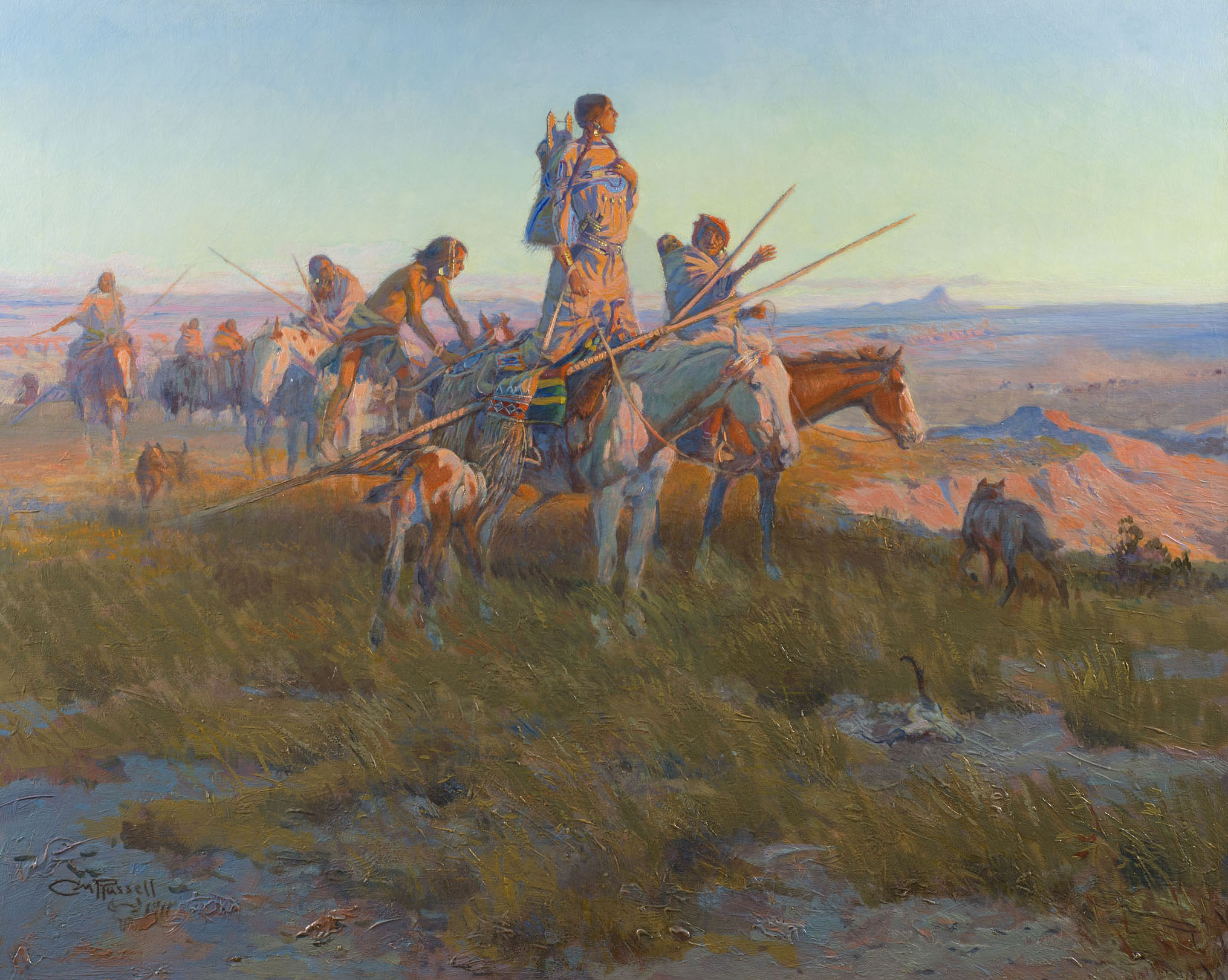 In the Wake of the Buffalo Runners, 1911, Charles M. Russell, oil on canvas, private collection