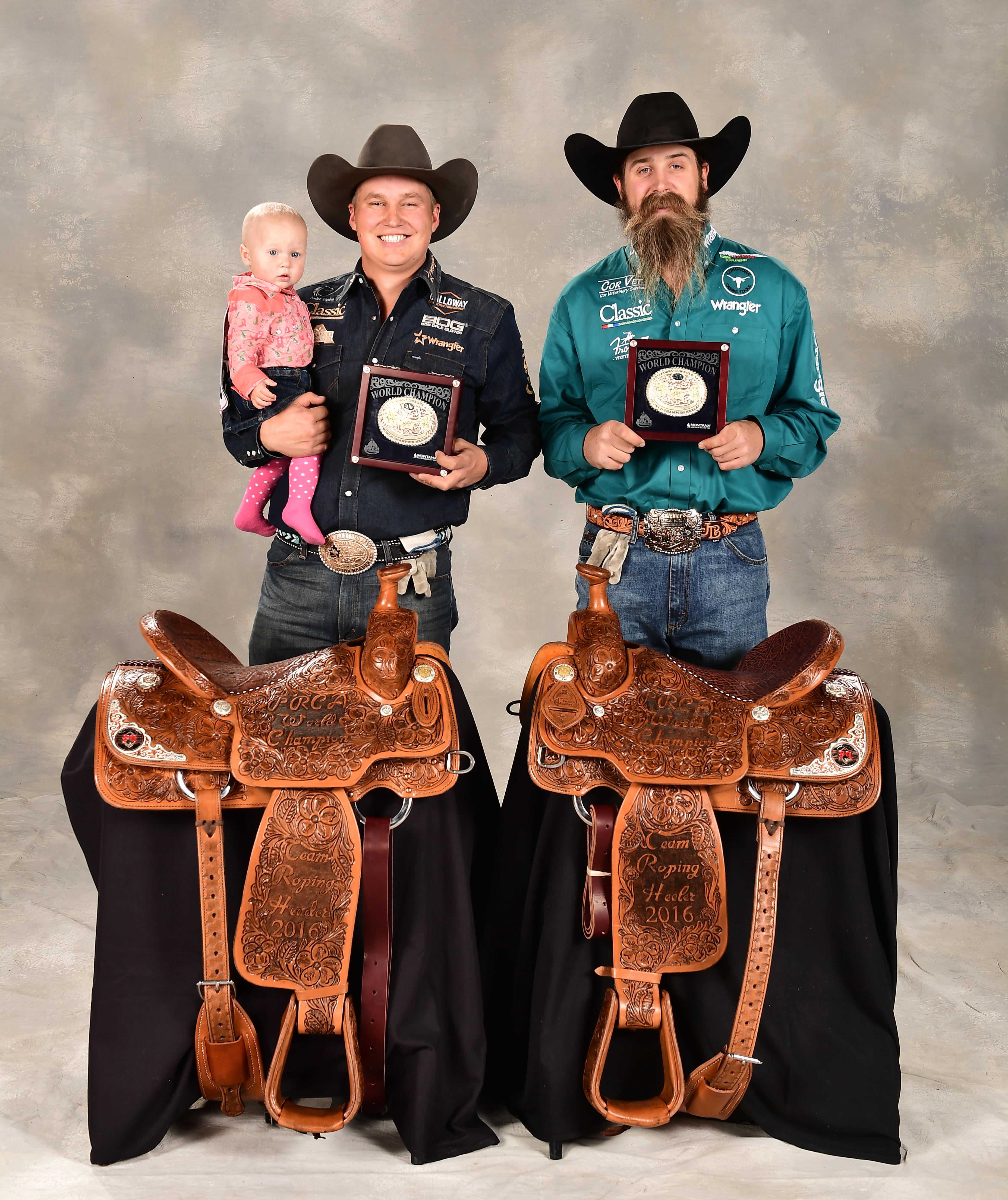 Levi Simpson-Jeremy Buhler Team Roping World Champion Portraits NFR2016